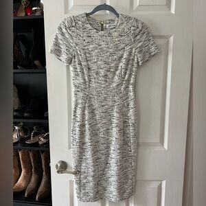 Calvin Klein gray white business dress